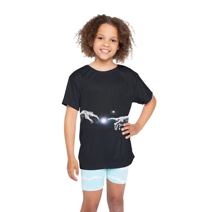 Kids Sports Jersey - Creative Hands Graphic Tee for Young Athletes
